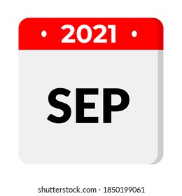 September 2021 Calendar Icon, Editable Vector.