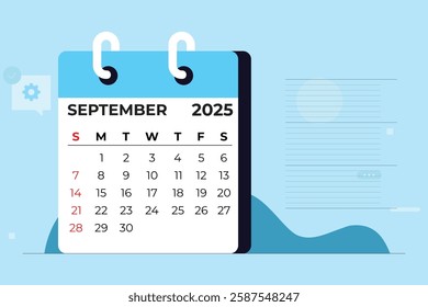 September 2025 Calendar Design Modern Monthly Planner for Organization and Scheduling