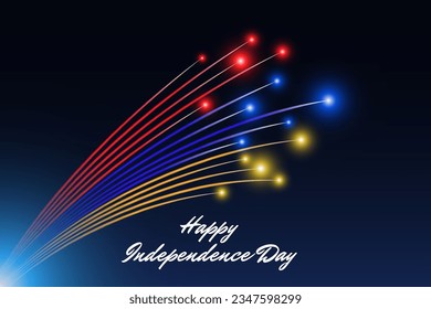 September 21, armenia independence day, armenian colorful fireworks flag on blue night sky background. Greeting card. Armenia national holiday september 21st. Vector. Independence day card svg
