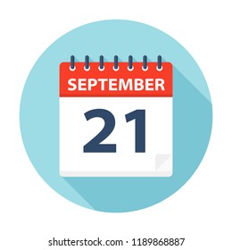 September 21 - Calendar Icon - Vector Illustration