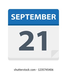 September 21 - Calendar Icon - Vector Illustration