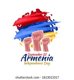 21 de setiembre, Día de la Independencia de Armenia. ilustración vectorial. Adecuado para tarjetas de felicitación, afiches y banner.