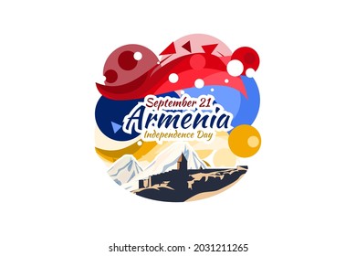 September 21, Independence Day of Armenia. vector illustration. Suitable for greeting card, poster and banner.