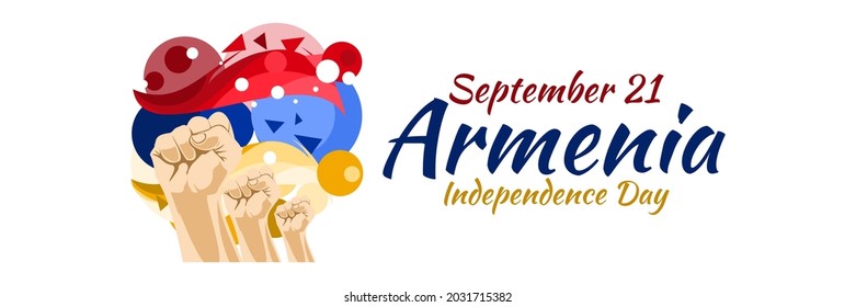 September 21, Independence Day of Armenia. vector illustration. Suitable for greeting card, poster and banner.