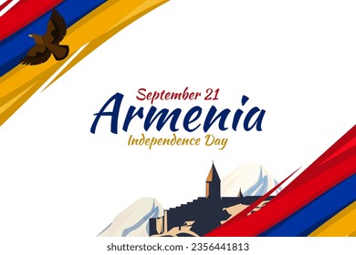 September 21, Independence Day of Armenia. vector illustration. Suitable for greeting card, poster and banner.