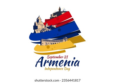 September 21, Independence Day of Armenia. vector illustration. Suitable for greeting card, poster and banner.