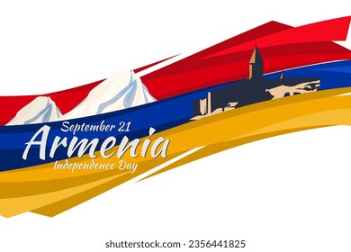 September 21, Independence Day of Armenia. vector illustration. Suitable for greeting card, poster and banner.