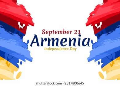 21 de septiembre, Día de la Independencia de Armenia. Ilustración vectorial. Conveniente para la tarjeta de felicitación, el cartel y el Anuncio.