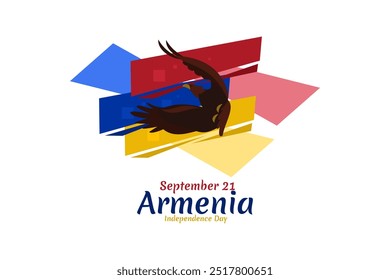 21 de septiembre, Día de la Independencia de Armenia. Ilustración vectorial. Conveniente para la tarjeta de felicitación, el cartel y el Anuncio.