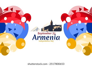 21 de septiembre, Día de la Independencia de Armenia. Ilustración vectorial. Conveniente para la tarjeta de felicitación, el cartel y el Anuncio.