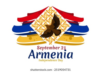 21 de septiembre, Día de la Independencia de Armenia. Ilustración vectorial. Conveniente para la tarjeta de felicitación, el cartel y el Anuncio.