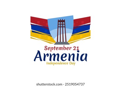 21 de septiembre, Día de la Independencia de Armenia. Ilustración vectorial. Conveniente para la tarjeta de felicitación, el cartel y el Anuncio.