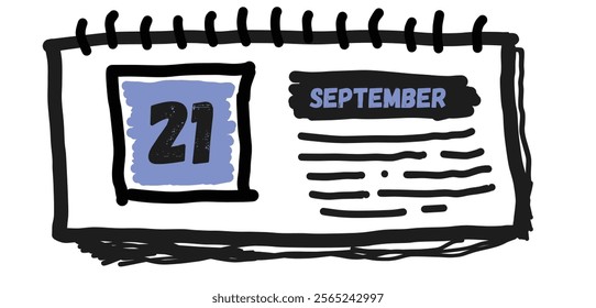 September 21st: Calendar Date Illustration