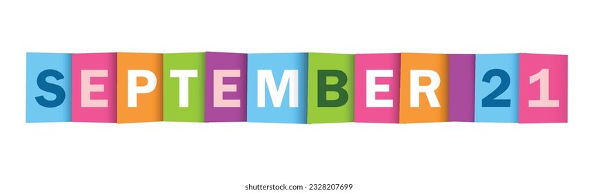 SEPTEMBER 21st colorful vector typography banner