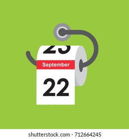 September 22. Calendar icon. Flat design. Vector illustration