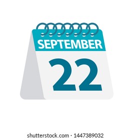 September 22 - Calendar Icon - Vector Illustration