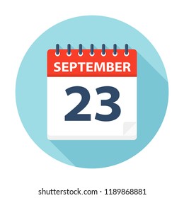 September 23 - Calendar Icon - Vector Illustration