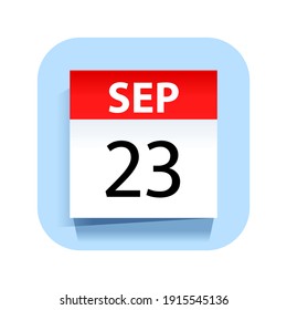 23 de septiembre. Icono de calendario. Ilustración vectorial.