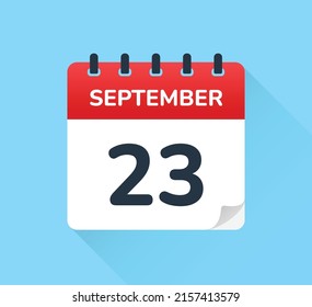 September 23 - Calendar icon vector.