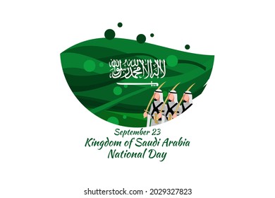 September 23, Happy Kingdom of Saudi Arabia National Day Vector illustration. Suitable for greeting card, poster and banner.