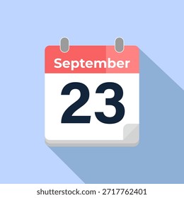 Calendario de Vector del 23 de septiembre
Calendario de Vector moderno de color plano con fecha