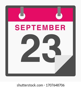 Icono plano 23 de septiembre aislado en fondo blanco. Ilustración del vector