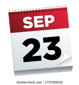 September 23th on a calendar page - illustrated. 