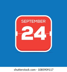 September 24 Calendar Flat Icon