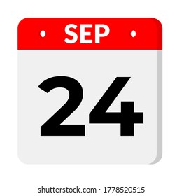 september 24 calendar icon with shadow