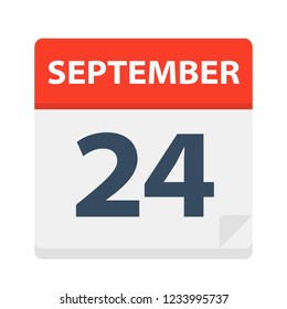 September 24 - Calendar Icon - Vector Illustration