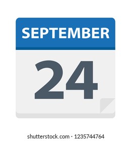 September 24 - Calendar Icon - Vector Illustration