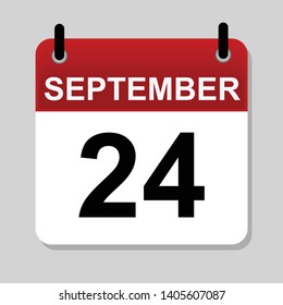 September 24 , calendar icon vector illustration 
