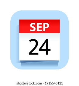 September 24. Calendar Icon. Vector Illustration.