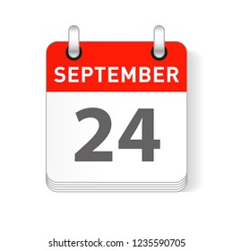 September 24 date visible on a page a day organizer calendar
