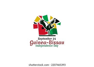 September 24, Happy Guinea-Bissau Independence Day Vector illustration. Suitable for greeting card, poster and banner.