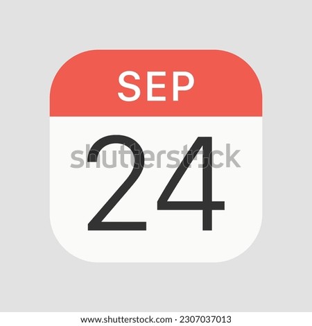 September 24 icon isolated on background. Calendar symbol modern, simple, vector, icon for website design, mobile app, ui. Vector Illustration