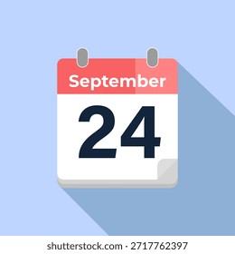 Calendario de Vector del 24 de septiembre
Calendario de Vector moderno de color plano con fecha
