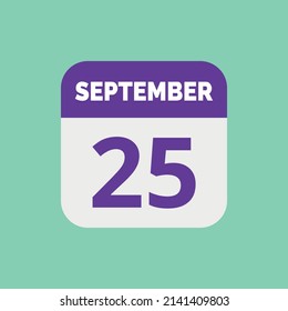 Icono de fecha calendario 25 de septiembre