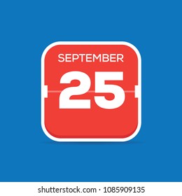 September 25 Calendar Flat Icon