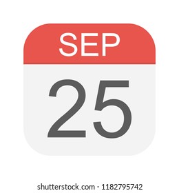 September 25 - Calendar Icon - Vector Illustration