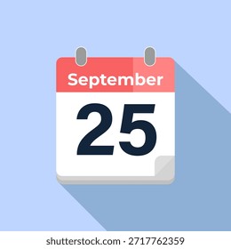 Calendario de Vector del 25 de septiembre
Calendario de Vector moderno de color plano con fecha