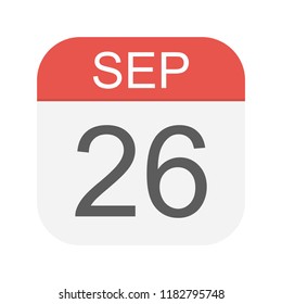 September 26 - Calendar Icon - Vector Illustration