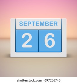 September 26. Daily calendar vector illustration.