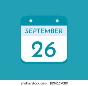 September 26 Single Day Calendar, 26 September