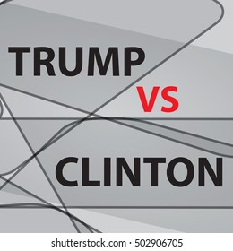 September 27, 2016: Vector illustration of the confrontation between Hillary Clinton and Donald Trump in the election.