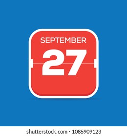 September 27 Calendar Flat Icon