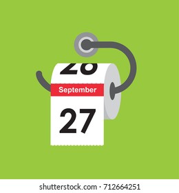 September 27. Calendar icon. Flat design. Vector illustration