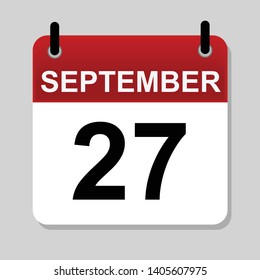 September 27 , calendar icon vector illustration 
