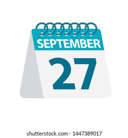 September 27 - Calendar Icon - Vector Illustration