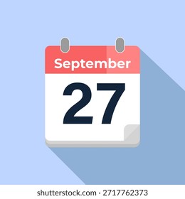 Calendario de Vector del 27 de septiembre
Calendario de Vector moderno de color plano con fecha